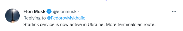 Elon Musk, Space X start helping Ukraine citizens 