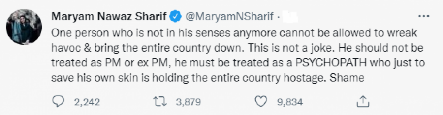 Maryam Nawaz states Imran Khan should not be allowed to wreak havoc