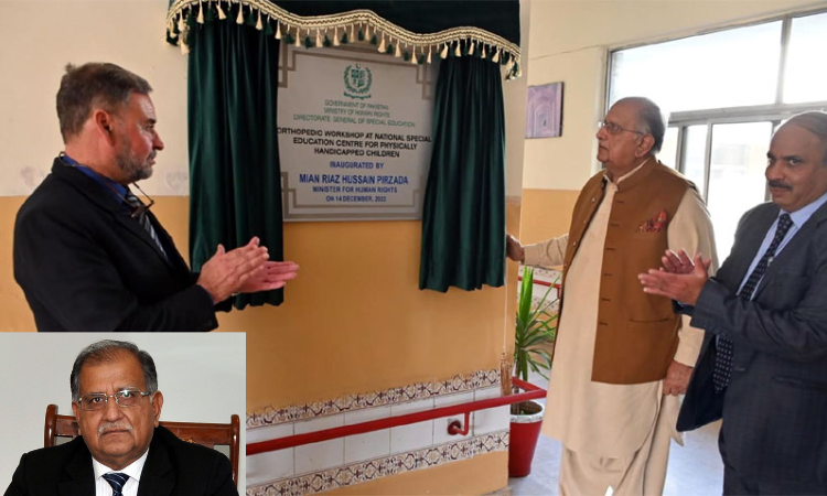 Federal Minister Riaz Pirzada inaugurates Orthopedic workshop   