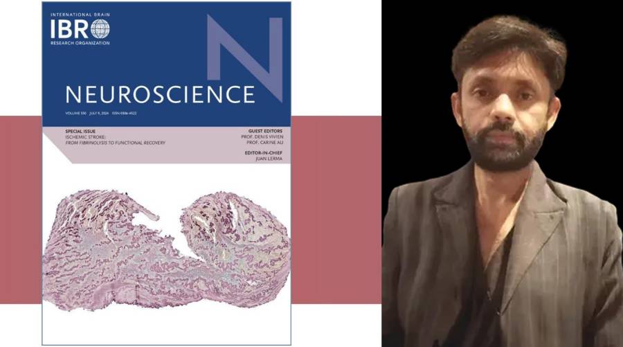 A split image featuring Prof. Dr. Muhammad Liaquat Raza alongside the cover of 