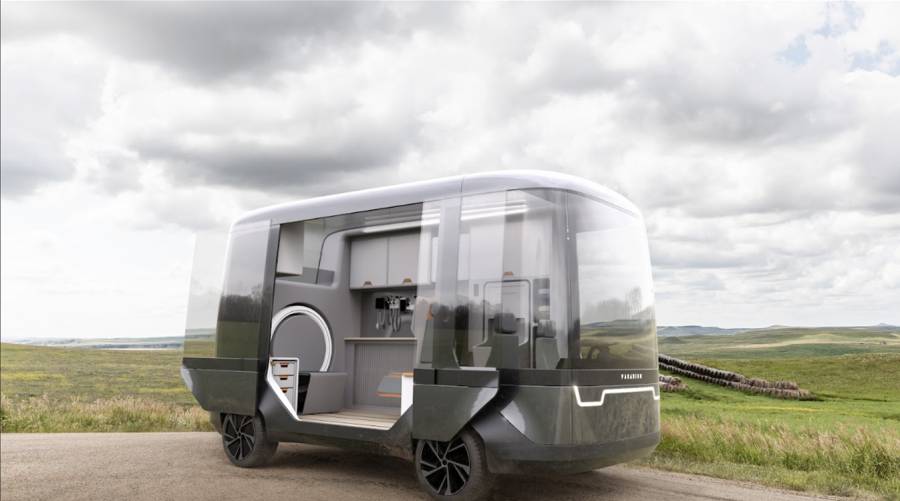 Compact mobile CT scanner prototype with Nano Electronic X‑ray technology mounted in a van.