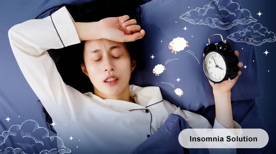 Doctor demonstrates infinity tracing eye movement technique to help insomnia and overthinking at night.