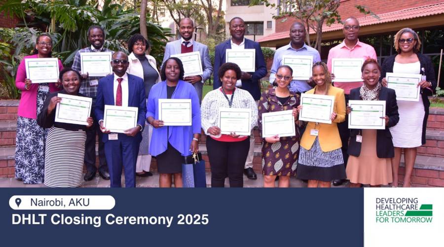 DHLT graduates at AKU leadership programme ceremony, marking completion of a six-month hybrid course across 11 regions.
