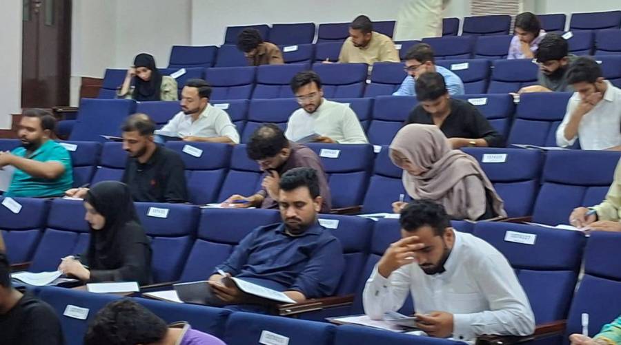 Medical students appearing in MDCAT exam as PMDC announces new date and confirms over 140,000 registrations.