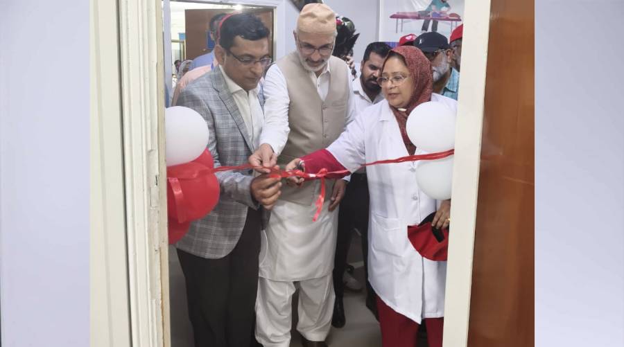 Prof. Nazli Hussain inaugurating cardiac rehabilitation services at DUHS Ojha Campus under Dow Institute of Cardiology