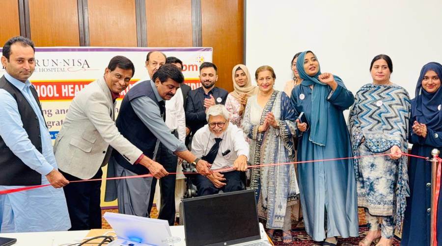 Sardar Ali Shah at World Sight Day event emphasizing school-based eye screening for children in Karachi