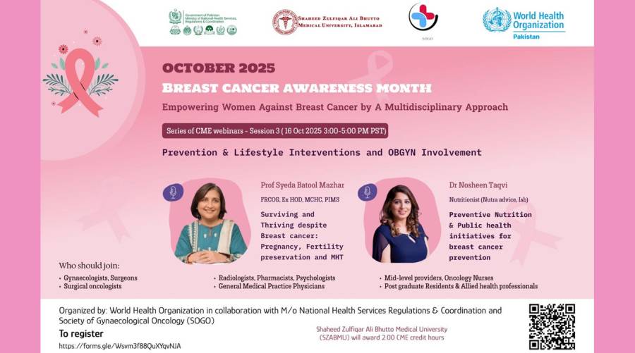 Health experts and OBGYN professionals are set to join the upcoming WHO–SOGO CME webinar on breast cancer prevention and lifestyle interventions scheduled for October 16, 2025.