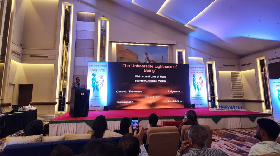 Experts and healthcare professionals gather for Pharmatec Pakistan’s awareness program highlighting early childhood development and psychological resilience.