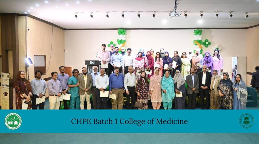 CHPE certificate distribution ceremony at the LCMD college of medicine celebrating faculty training and educational excellence.