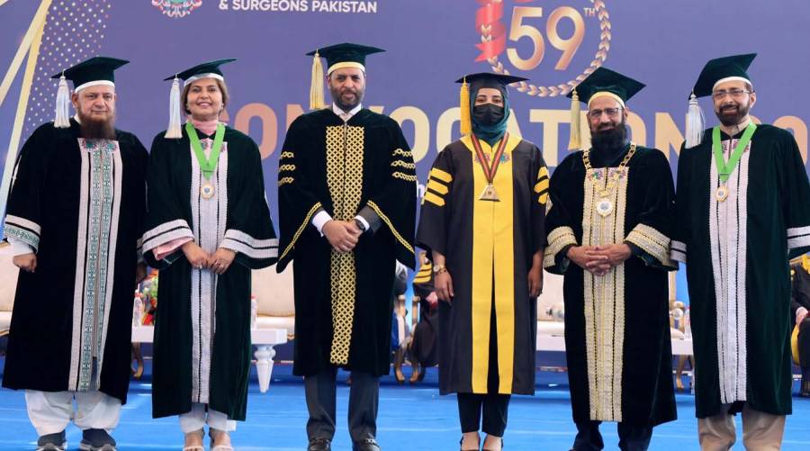 CPSP 59th convocation ceremony in Karachi with graduating medical specialists and international guests.