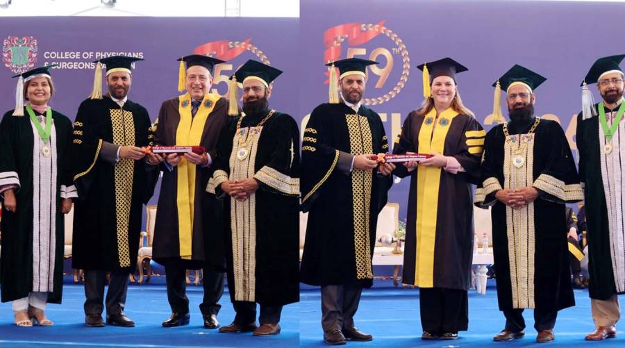 CPSP 59th convocation ceremony in Karachi with graduating medical specialists and international guests.