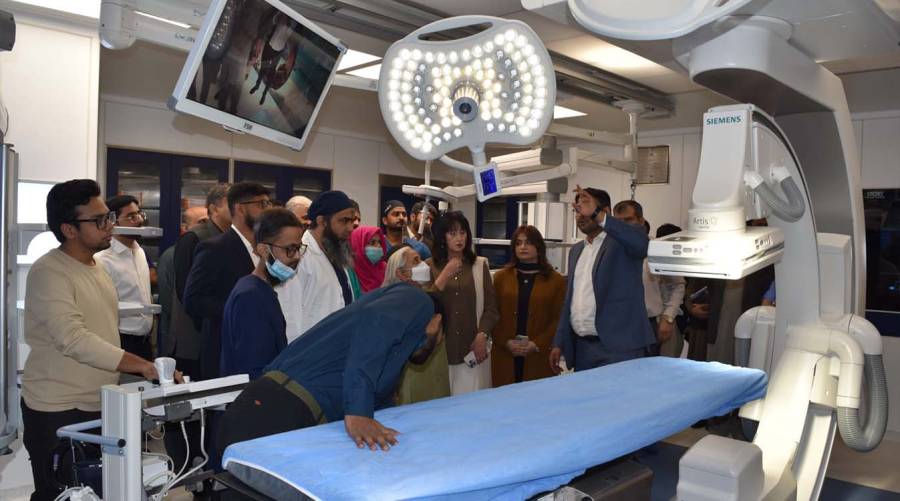 V-Tech hybrid vascular suite at SMBB Institute of Trauma for advanced limb-saving surgery in Karachi.