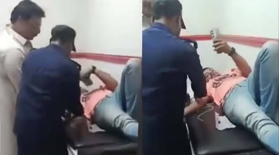 Security guard taking blood sample in Ganga Ram Hospital blood bank, raising patient safety concerns