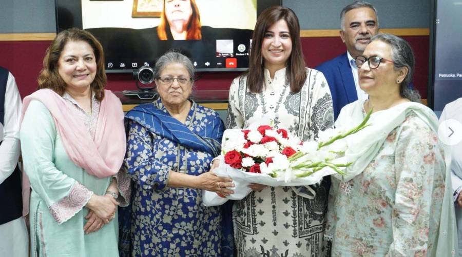 Prof. Dr. Sumaira Khowaja-Punjwani of Ziauddin University after becoming Pakistan’s first nurse with dual PhDs.