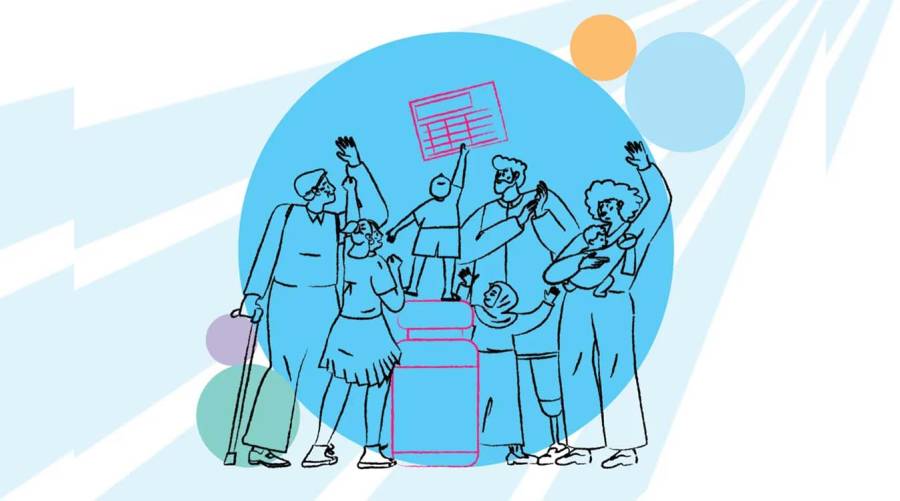 A global public health awareness visual representing World Immunization Week 2026, emphasizing the role of vaccines in preventing infectious diseases and protecting people across all age groups under the theme “For every generation, vaccines work.”