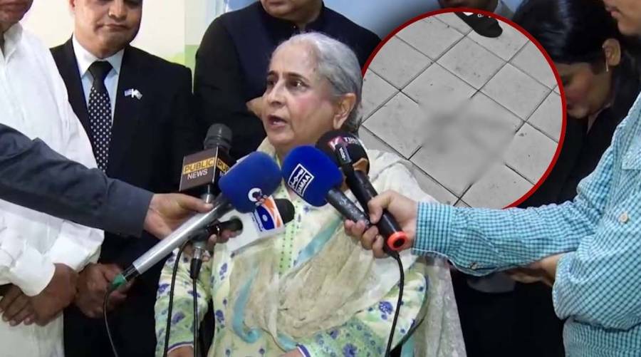 Sindh Health Minister Dr. Azra Pechuho addressing media regarding Jinnah Hospital washroom delivery case in Karachi