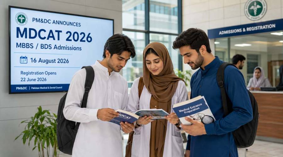 PMDC has announced MDCAT 2026 for MBBS and BDS admissions, with registration opening on June 22 and the nationwide test scheduled for August 16.