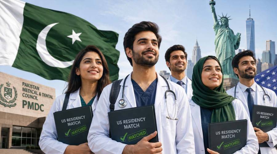 Pakistani medical graduates celebrate securing US residency positions as PMDC highlights reforms in medical education.