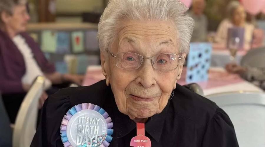 Britain's 111-year-old Aunt Marj celebrating her birthday, illustrating exceptional human longevity as new research explores the biological limits of lifespan.