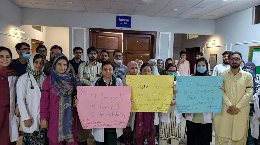 YDA NICH doctors observe Black Day after PIMS fire as Sindh strengthens hospital fire safety