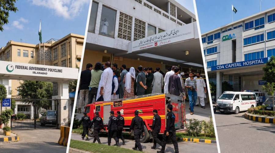 PIMS fire aftermath as Islamabad authorities intensify hospital fire safety enforcement following the deaths of 14 newborn babies.